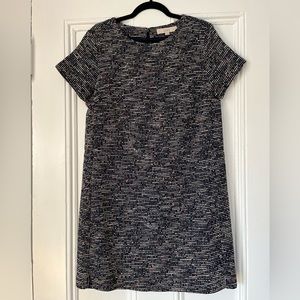 Loft Size 10 Tweed Dress - Navy Blue
